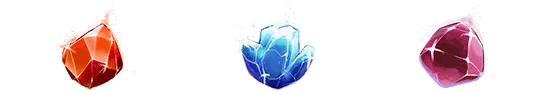 Three coloured crystals that drive the jackpots