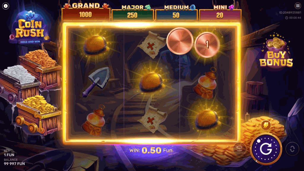 Preview of the slot game screen in demo mode