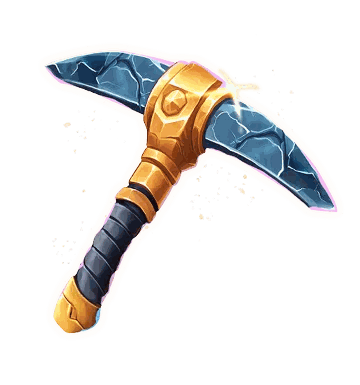 Blue-bladed pickaxe symbol — the top regular icon