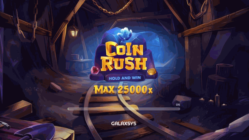Slot splash screen reading MAX 25000x against a mine backdrop